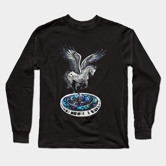 Stardancer the Galaxy Pegasus Long Sleeve T-Shirt by Lady Lilac